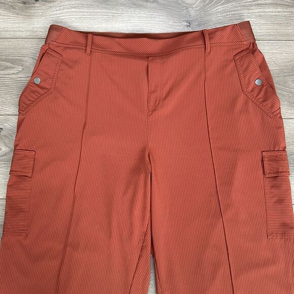 Athleta Vienna Cargo Straight Leg High‎ Rise  City Stripe Brown Active Pants 18 - Picture 5 of 14